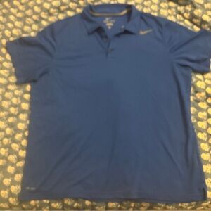 Nike Dri-FIT Blue Polo with Yellow Accents